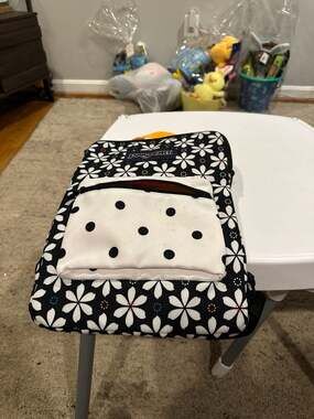 JanSport Digibreak Laptop Backpack in Black Punk Pansies Floral and Polka Dot